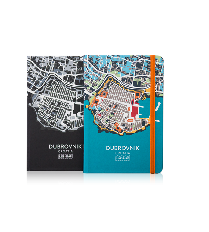 Dubrovnik notebook with designed map prints Dubrovnik notebook with designed map prints