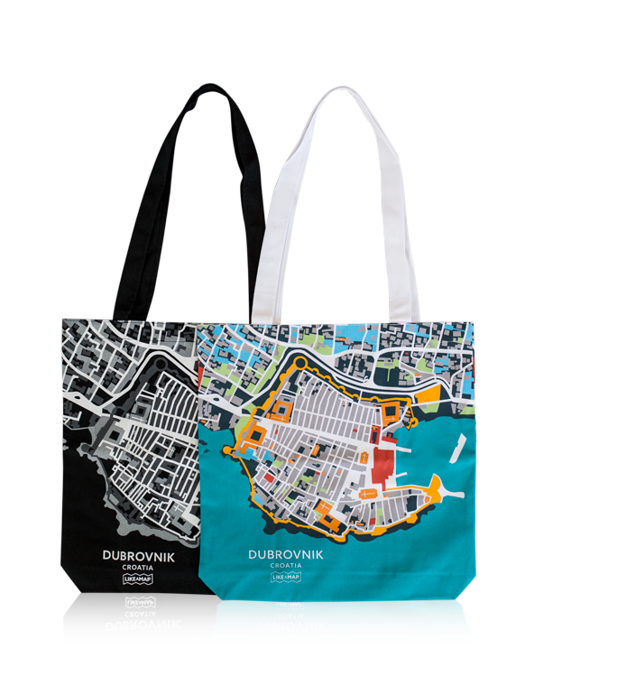 Dubrovnik tote bag with designed map prints Dubrovnik tote bag with designed map prints