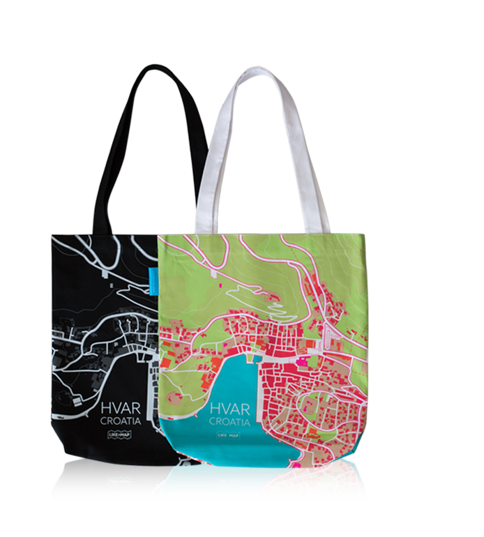 island hvar tote bag with designed map prints island hvar tote bag with designed map prints