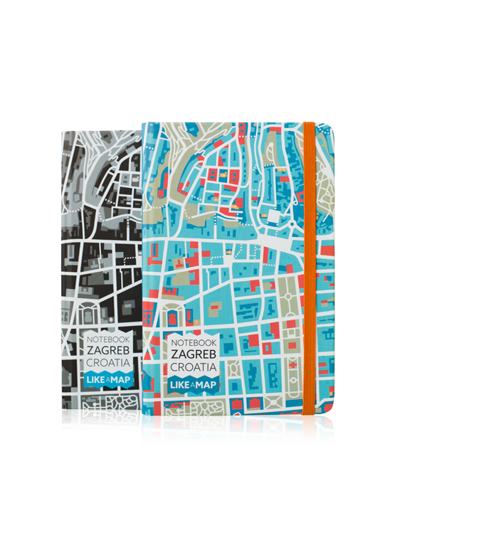 Zagreb notebook with designed map prints Zagreb notebook with designed map prints